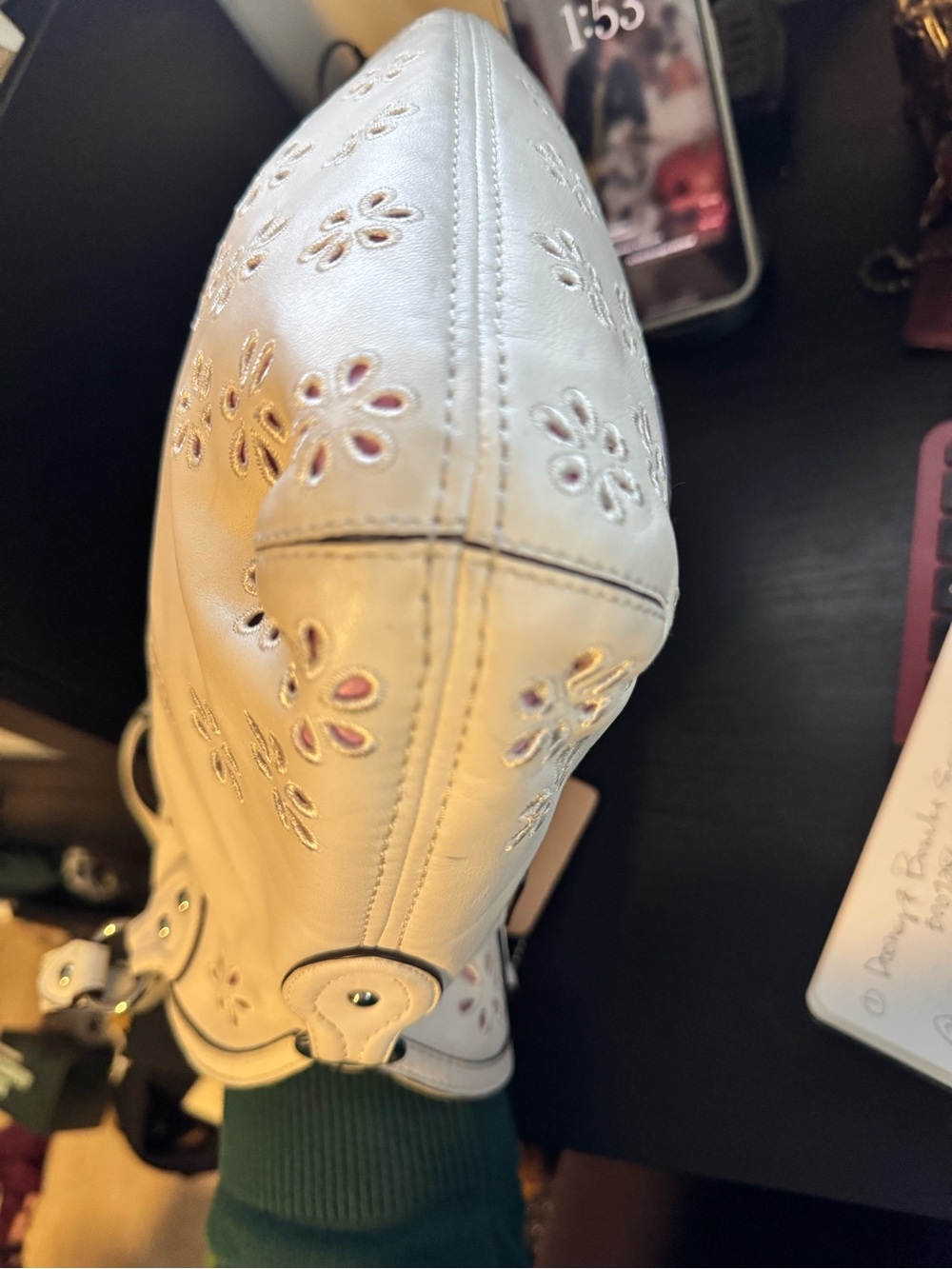Coach Poppy Eyelet fold over shoulder / crossbody OBO - Picture 5 of 8